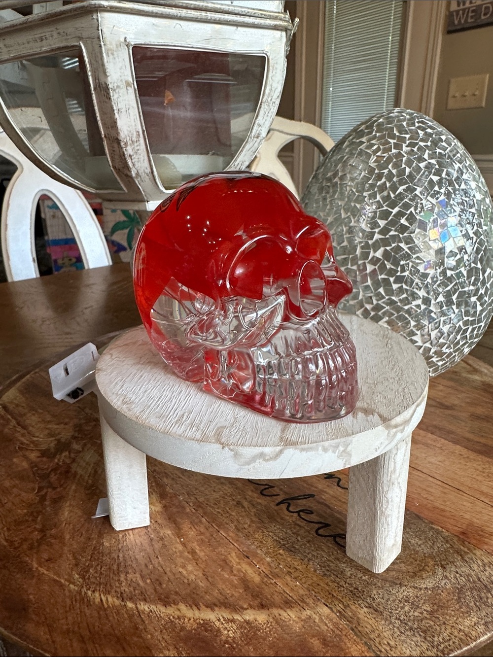 USMC epoxy resin skull with lights